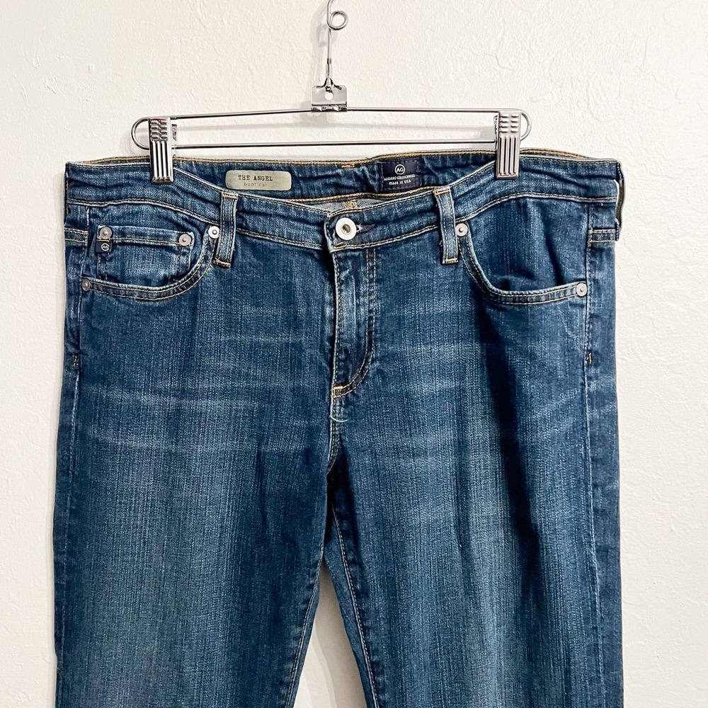 AG Adriano Goldschmied The Angel Low Rise Bootcut Denim Jeans Dark Wash Sz 32R - Picture 2 of 5